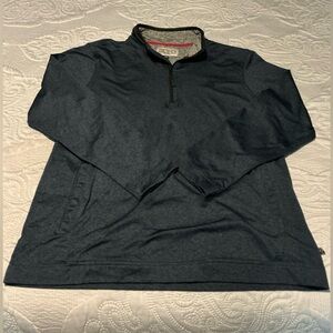 Blue Windbreaker Jacket with Quarter-Zip and Mock Neck